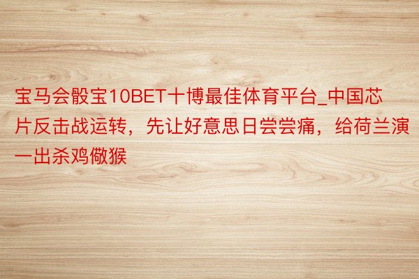 宝马会骰宝10BET十博最佳体育平台_中国芯片反击战运转，先让好意思日尝尝痛，给荷兰演一出杀鸡儆猴